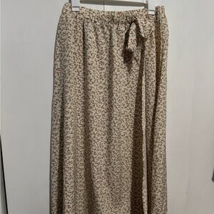 Matching Set Beige Floral Skirt and Top